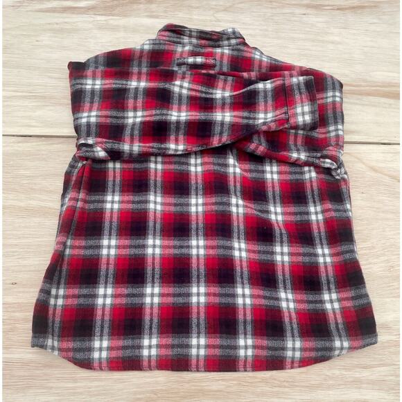 Woolrich Flannel Shirt Mens Red Black Plaid Long‎ Sleeve Button Front Outdoor XL - Picture 6 of 6